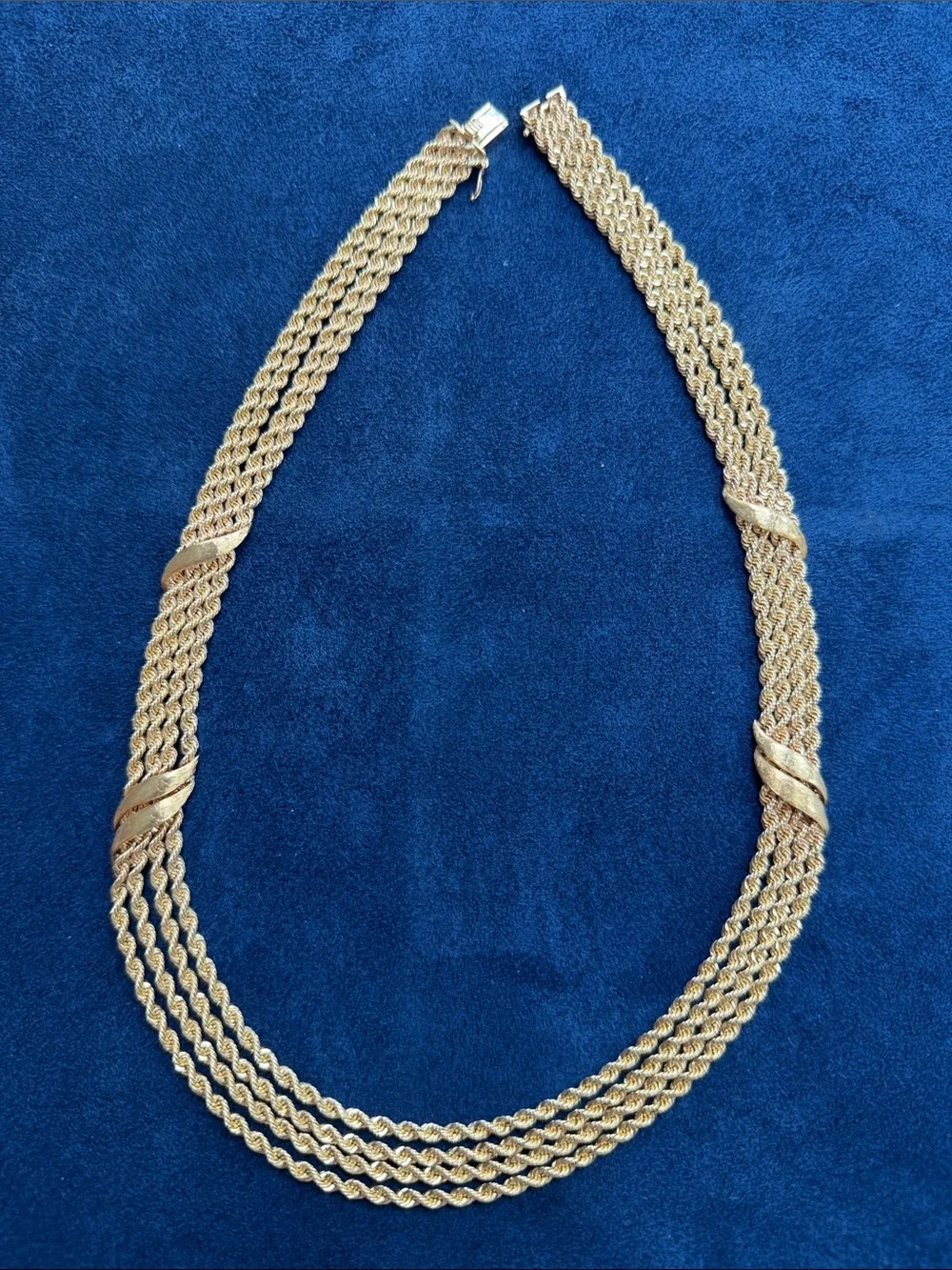 14K Gold Multi-Strand Rope Necklace - Picture 3 of 5